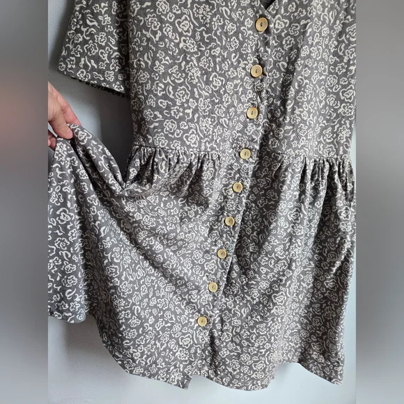 RYLEE + CRU Floral Button-Down 💯 Cotton Dress - Picture 5 of 9